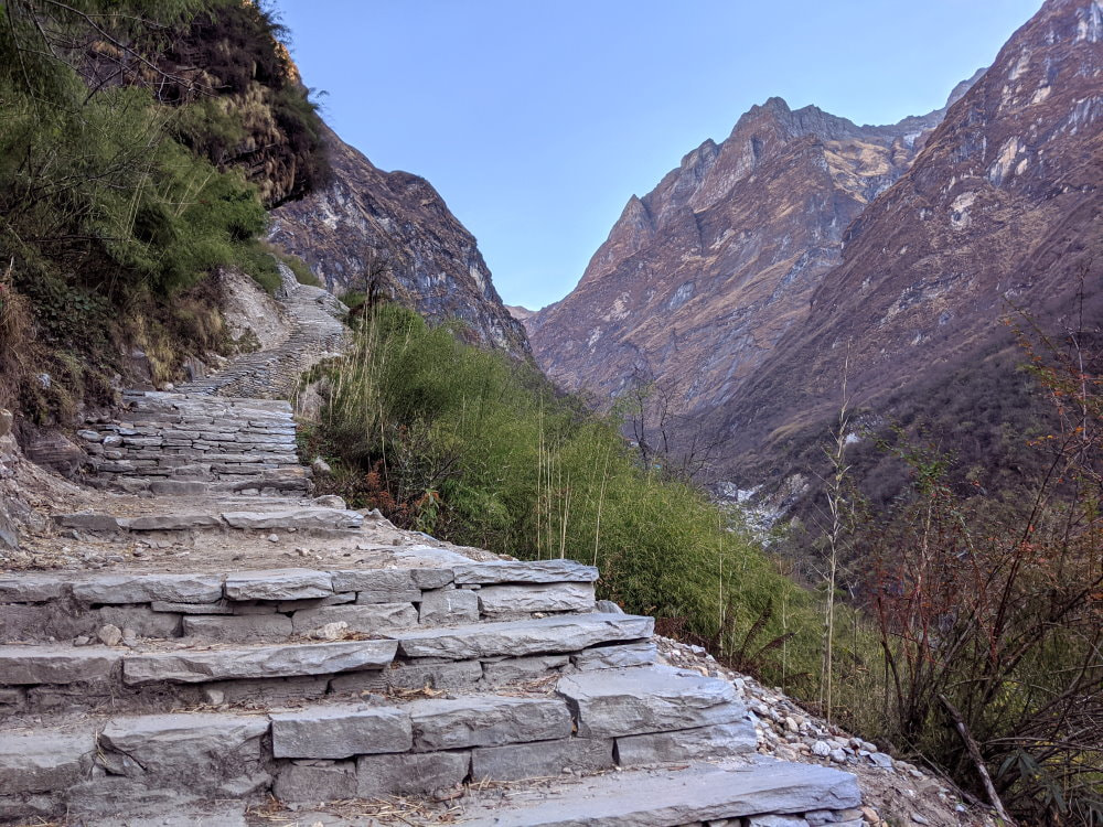 Stone Stairs on the Annapurna Base Camp Trek