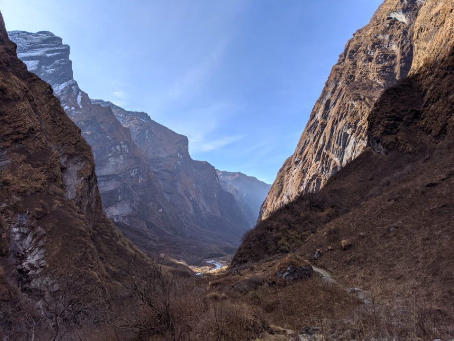 Canyon between MBC and Deurali - ABC Trek Day 5