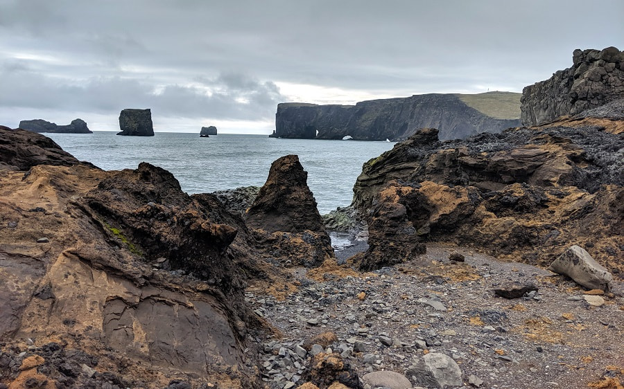 Kirkjufjara Beach view of Dyrhólaey