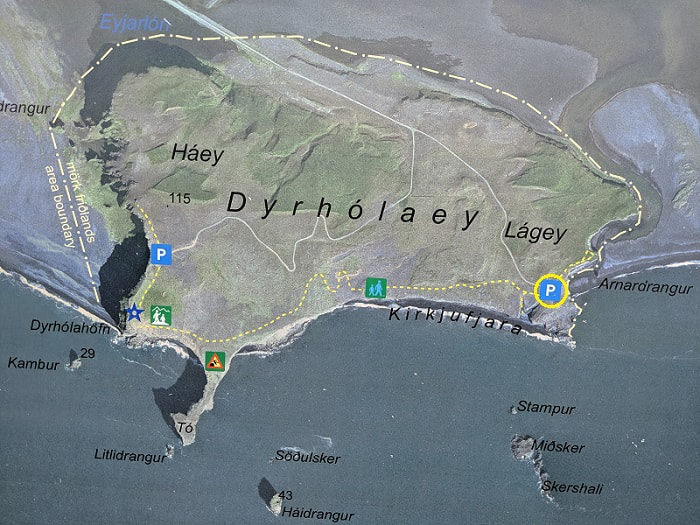 Kirkjufjara Beach Dyrhólaey Area Map