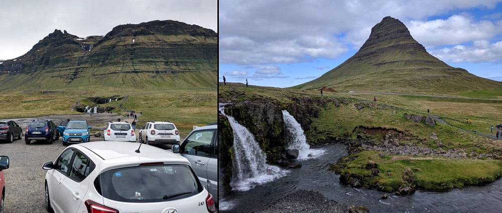 Kirkjufell Mountain and  Kirkjufellsfoss Waterfall