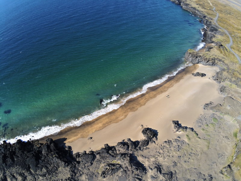 Skarðsvík Volcanic White Sand Beach