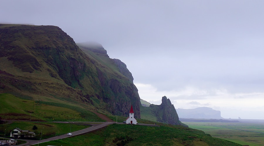 Vik’s Church and Mount Hatta