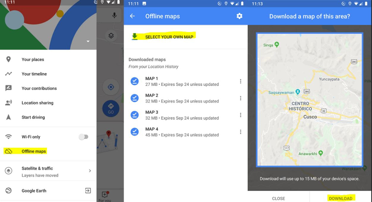 Google Maps Offline