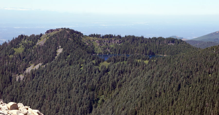 Looking down at Summit Lake from Bearhead Mountain - Washington State